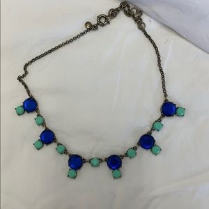 Royal blue/mint green J. Crew statement necklace